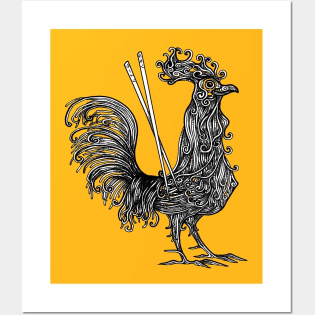 Chicken Ramen Noodle Soup Wall Art by inkninja